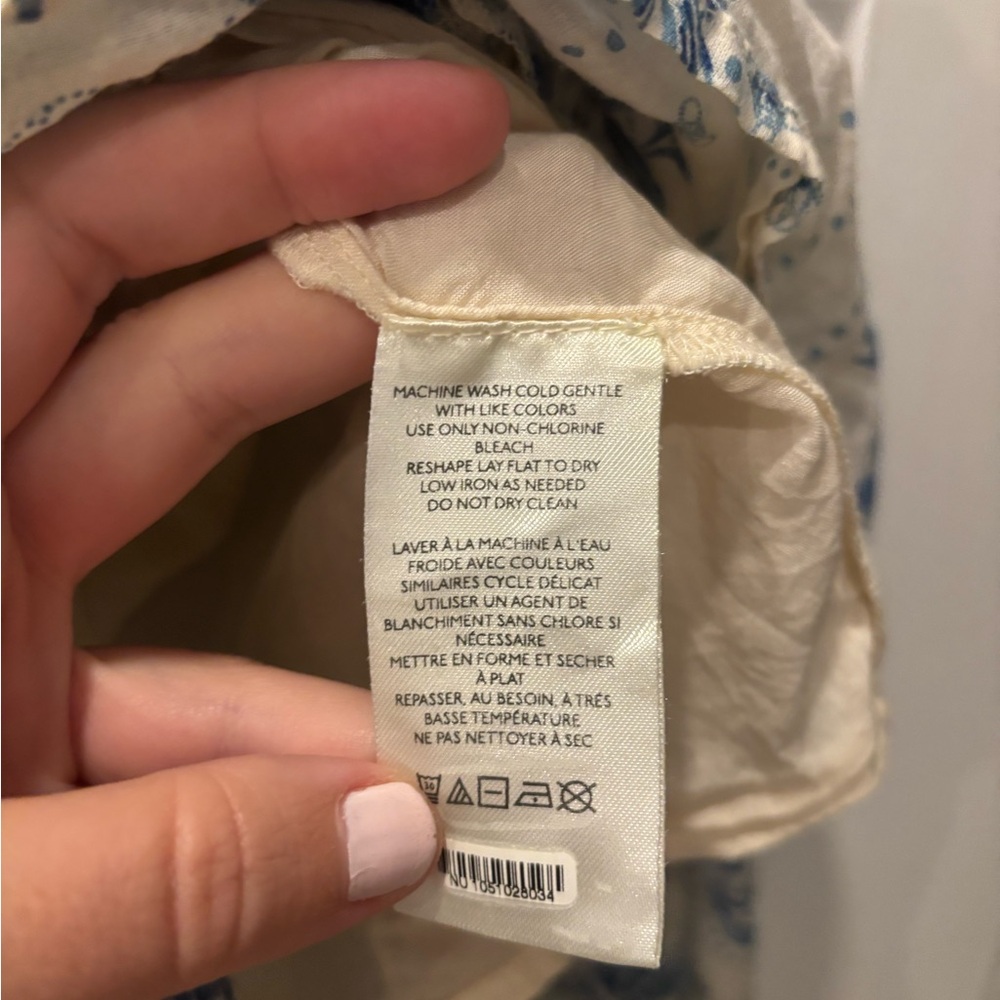 Free People Cream Maxi Dress with Blue Floral Print - Picture 13 of 15